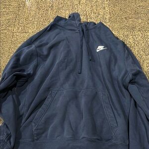 Nike Blue Zip Up Sweater with Ribbed Cuffs